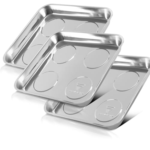 STAHLWERK Magnetschale MS-30 ST 3er Set 270 x 292 x 30 mm Magnetteller | Schraubenschale | Haftschale | Magnetablage | Magnetische Schale aus Edelstahl mit starker Haftkraft für Schrauben STAHLWERK Magnetschale MS-30 ST 3er Set 270 x 292 x 30 mm Magnetteller | Schraubenschale | Haftschale | Magnetablage | Magnetische Schale aus Edelstahl mit starker Haftkraft für Schrauben von STAHLWERK
