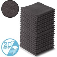 Stahlwerk - Mikrofaser-Handtuch 20er Set 40 x 40 cm 300 gsm schwarz von STAHLWERK