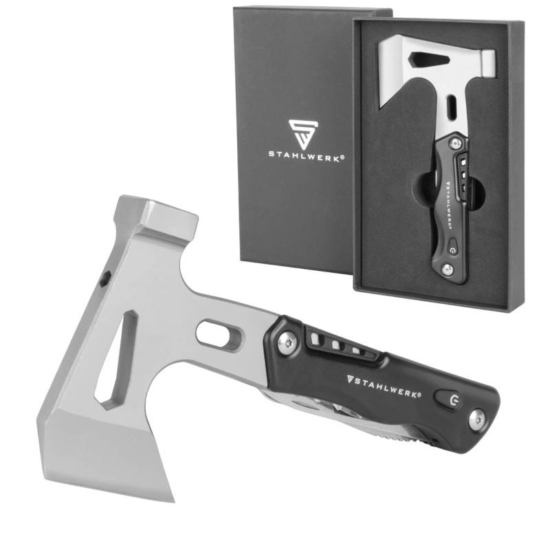 STAHLWERK Multifunktionswerkzeug Survival Set mit Taschenmesser LED Taschenlampe von STAHLWERK
