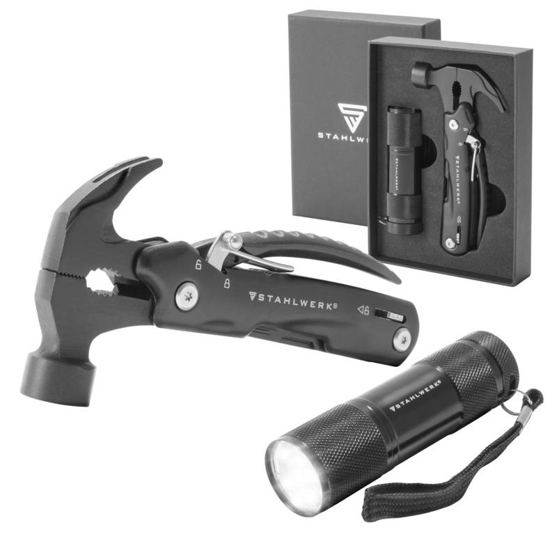 STAHLWERK Multitool 12 Tools Taschenmesser Multifunktionswerkzeug Taschenlampe von STAHLWERK