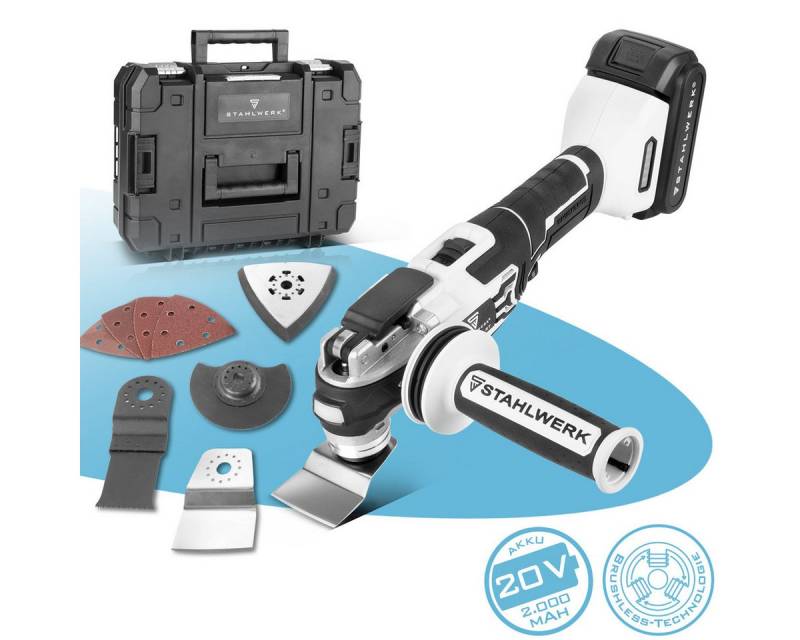 STAHLWERK Multitool Akku Multifunktionswerkzeug OMTB-20 ST, (Set, 1 St., Set), mit 900 Watt, 10.500-20.000 U/min von STAHLWERK