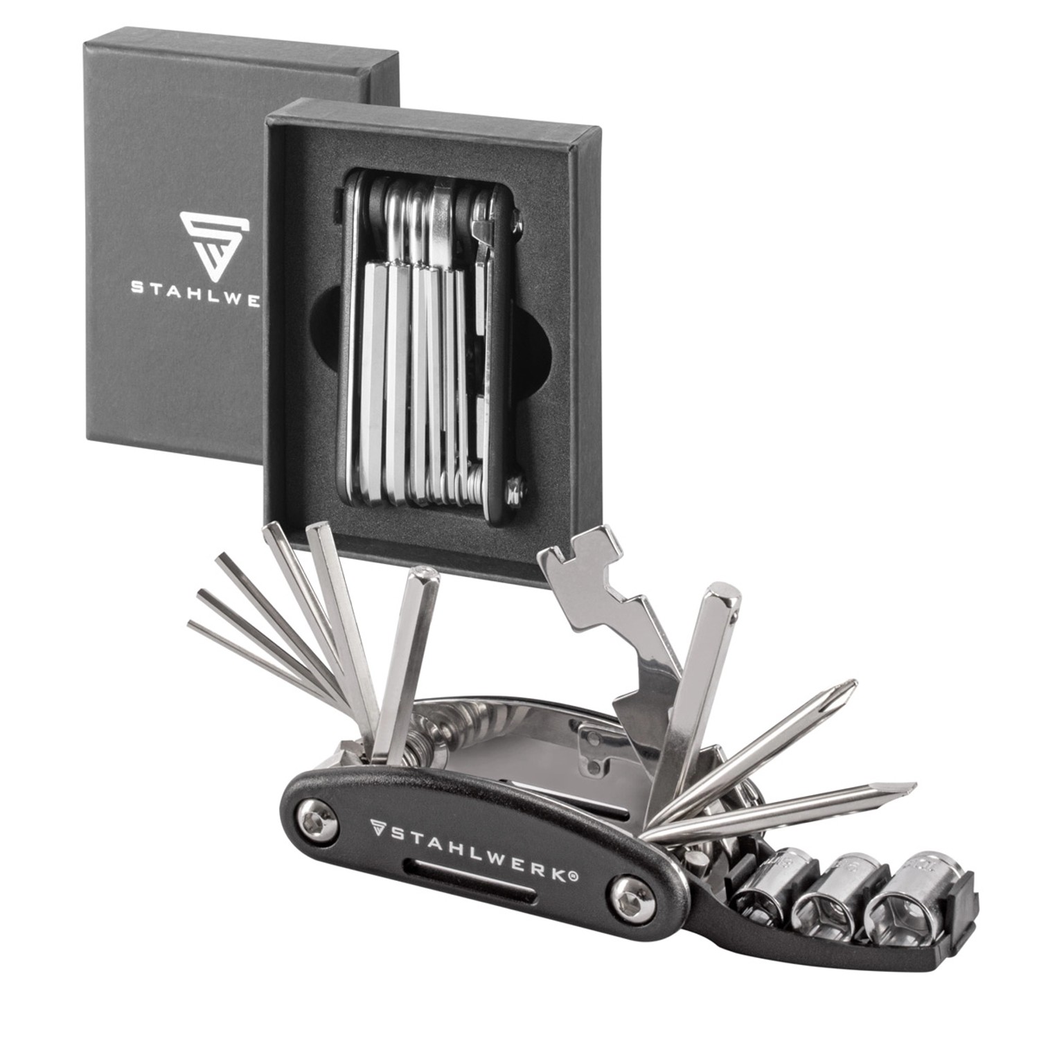 STAHLWERK Multitool Multifunktionswerkzeug faltbares Fahrrad Reparaturwerkzeug STAHLWERK Multitool Multifunktionswerkzeug faltbares Fahrrad Reparaturwerkzeug von STAHLWERK