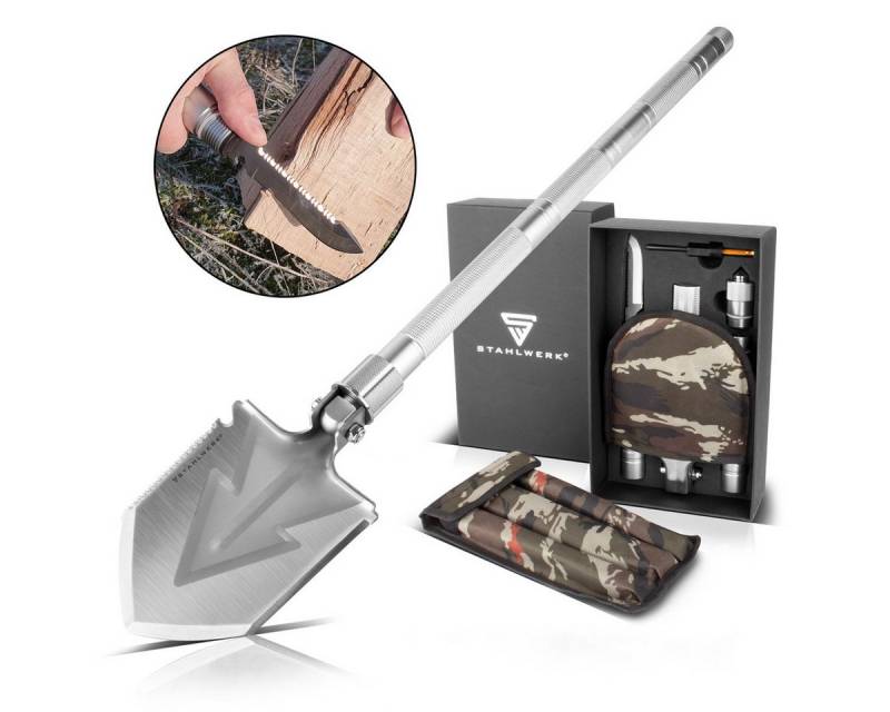 STAHLWERK Multitool Multitool Multifunktionswerkzeug Klappspaten, (Packung, 1 St), für den Outdoor-Einsatz von STAHLWERK