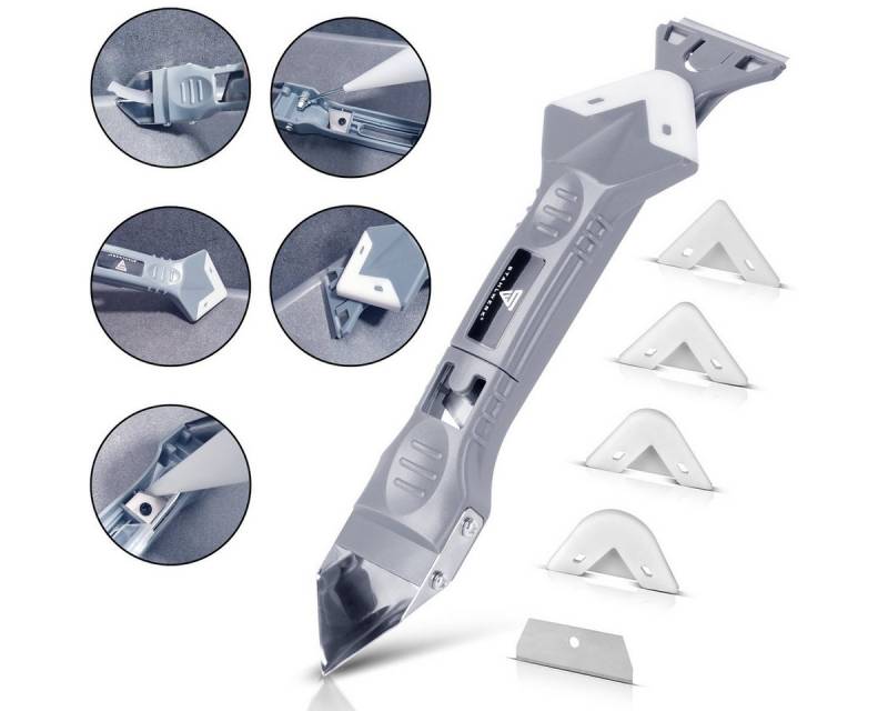 STAHLWERK Multitool Silikon-Fugenwerkzeug 5-in-1 Silikon-Spachtel, (Packung, 1 St), mit Silikon-Spachtelaufsätze von STAHLWERK