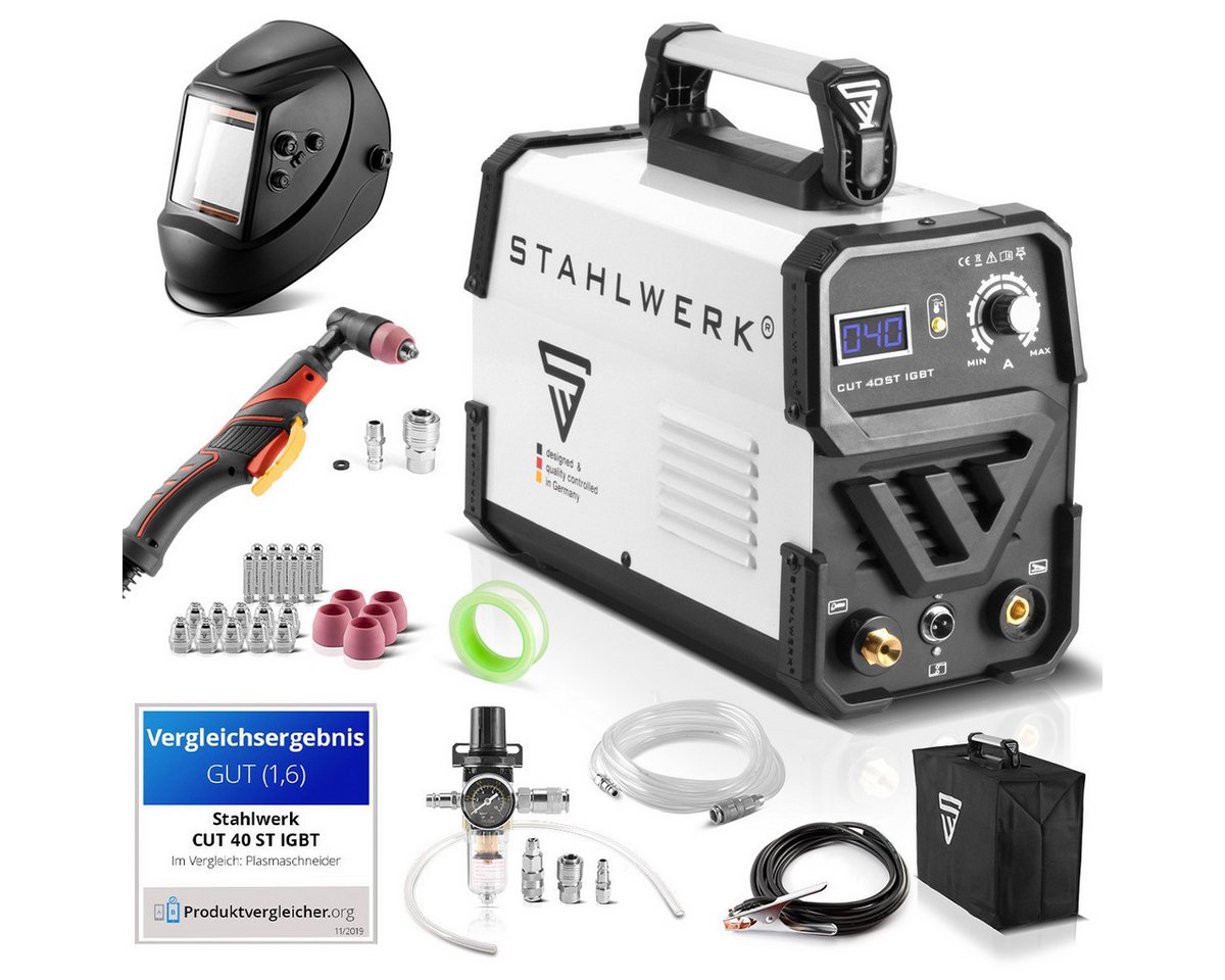 STAHLWERK Plasmaschneidegerät Plasmaschneider CUT 40 IGBT Vollausstattung, 15 - 40 A, Schneidleistung bis 10 mm, für lackierte Bleche von STAHLWERK