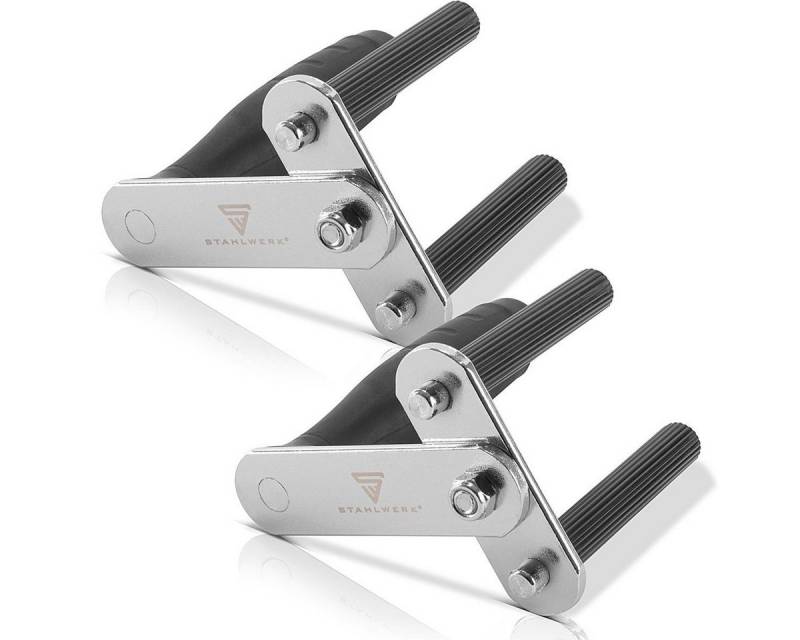 STAHLWERK Plattenheber Plattentragehilfe 2er Set, Edelstahl Plattengriff, Set, 2-tlg.], Set, Gefertigt aus hochbelastbarem Edelstahl von STAHLWERK