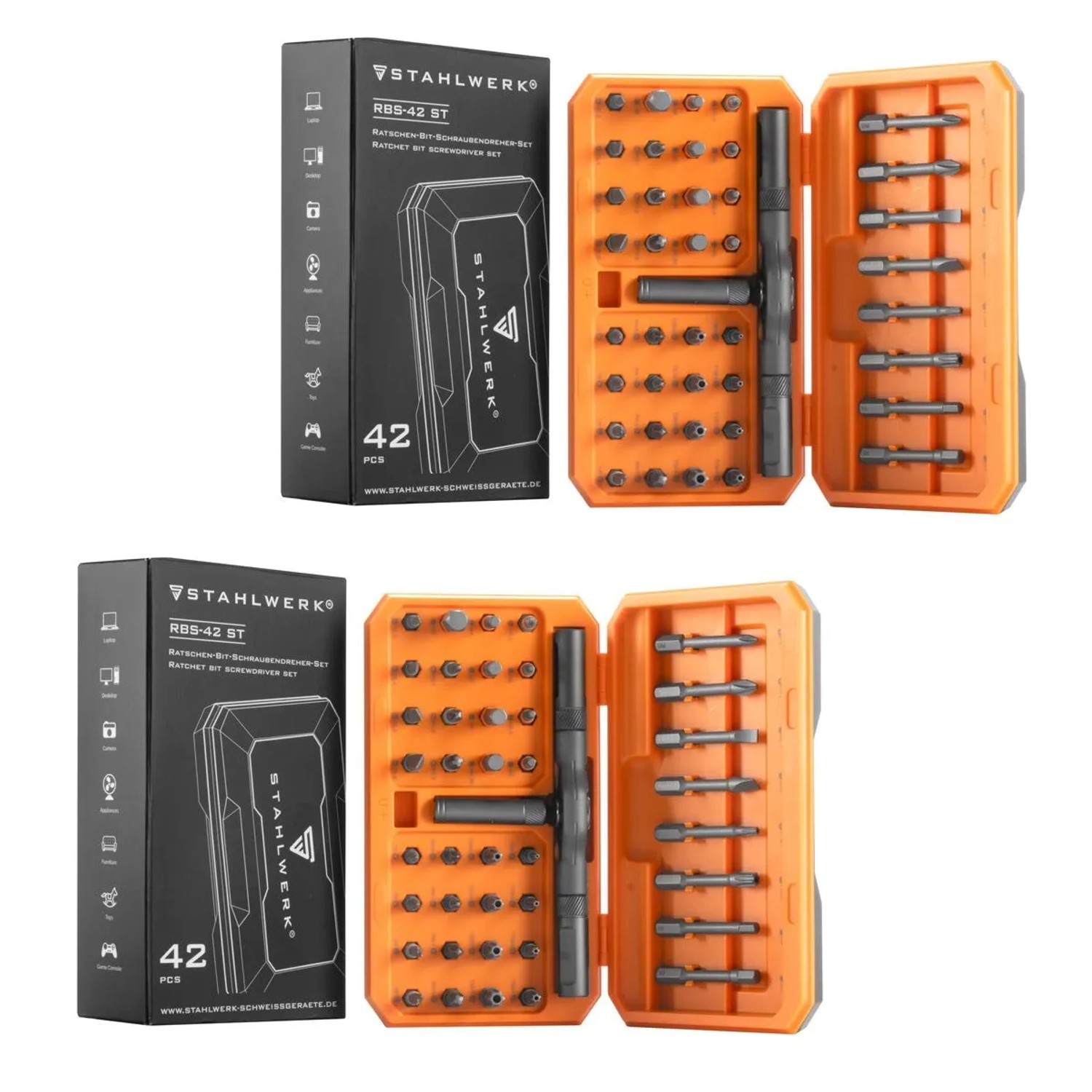 STAHLWERK Ratschen Schraubendreher Bit Set RBS 42 ST 42 Teilig Ratsche 2er Set STAHLWERK Ratschen Schraubendreher Bit Set RBS 42 ST 42 Teilig Ratsche 2er Set von STAHLWERK