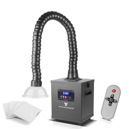 STAHLWERK Rauchabsaugung FE-150 ST mit 3-fach-Filter und 150 W Absauganlage | Rauchabsorber | Rauchabzug | Schweißrauch- und Lötabsaugung zur Filterung und Absaugung von Rauch, Gasen und Dämpfen von STAHLWERK