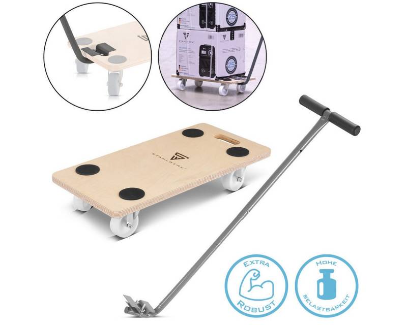 STAHLWERK Rollbrett Rollwagen TR-250 ST mit Handgriff, (Packung, 1-St), BxLxH 29x58x11 cm von STAHLWERK