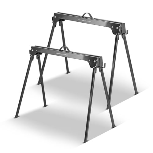 STAHLWERK Sägebock pulverbeschichteter Metall-Arbeitsbock, Universal-Klappbock, Gerüstbock mit einer maximalen Tragkraft von 1000 kg und seitlicher Halterung, SB-740 ST von STAHLWERK