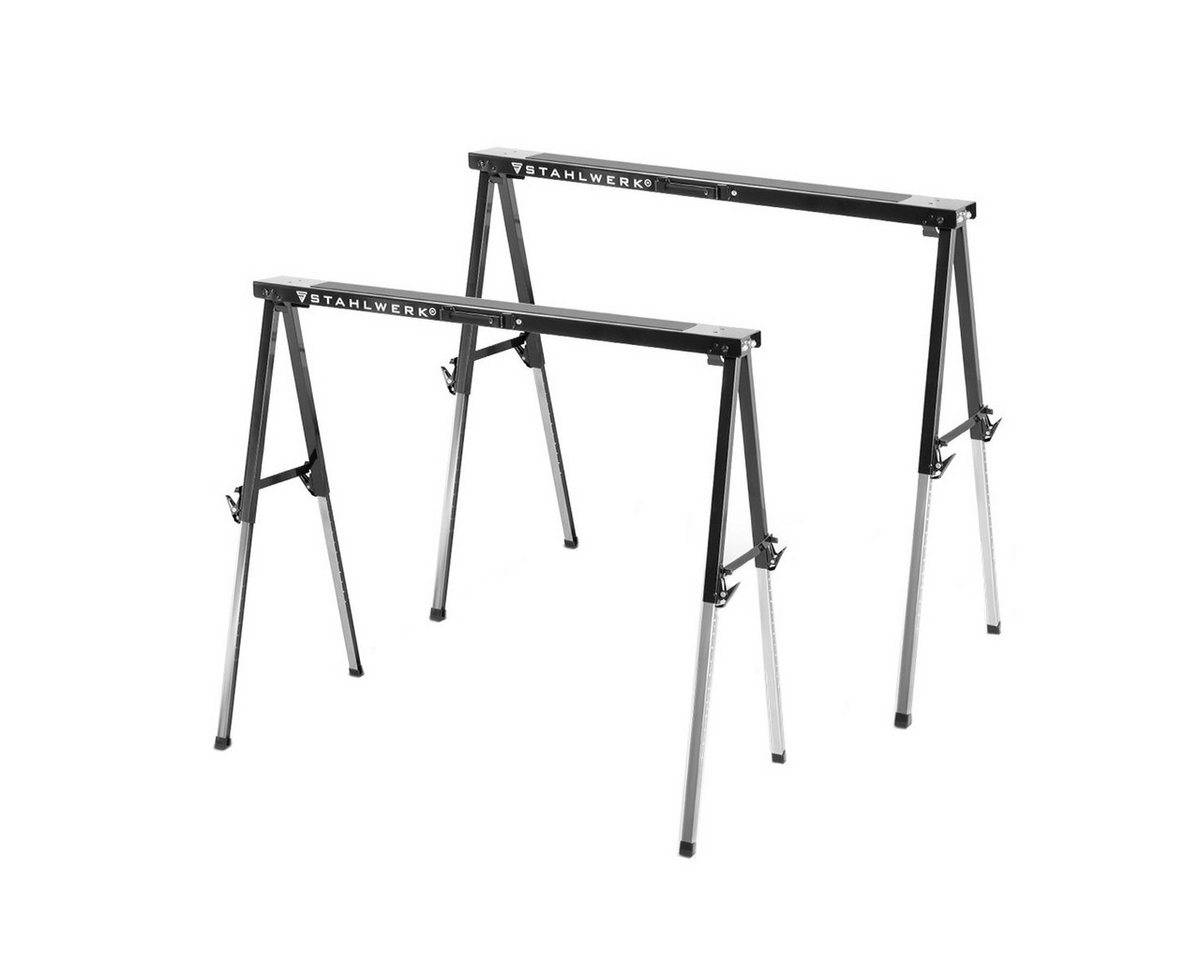 STAHLWERK Sägebock Sägebock SB-910 ST im 2er Set, 150 kg max. Belastbarkeit, (Set, 2-St), klappbar von STAHLWERK