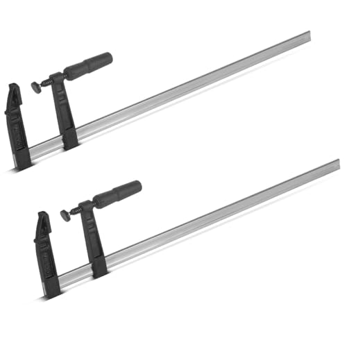 STAHLWERK Schraubzwinge 120x800 mm 2er Set | kraftvolle Klemmzwinge aus Stahl und Kunststoff | F-Zwinge zum Fixieren von Werkstücken |stabile Zwinge mit Spannweite 800 mm, Spanntiefe 120 mm von STAHLWERK