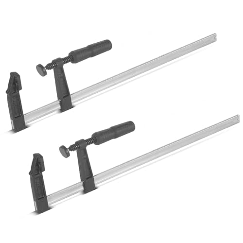 STAHLWERK Schraubzwinge 80x500 mm 2er Set | kraftvolle Klemmzwinge aus Stahl und Kunststoff | F-Zwinge zum Fixieren von Werkstücken |stabile Zwinge mit Spannweite 500 mm, Spanntiefe 80 mm von STAHLWERK