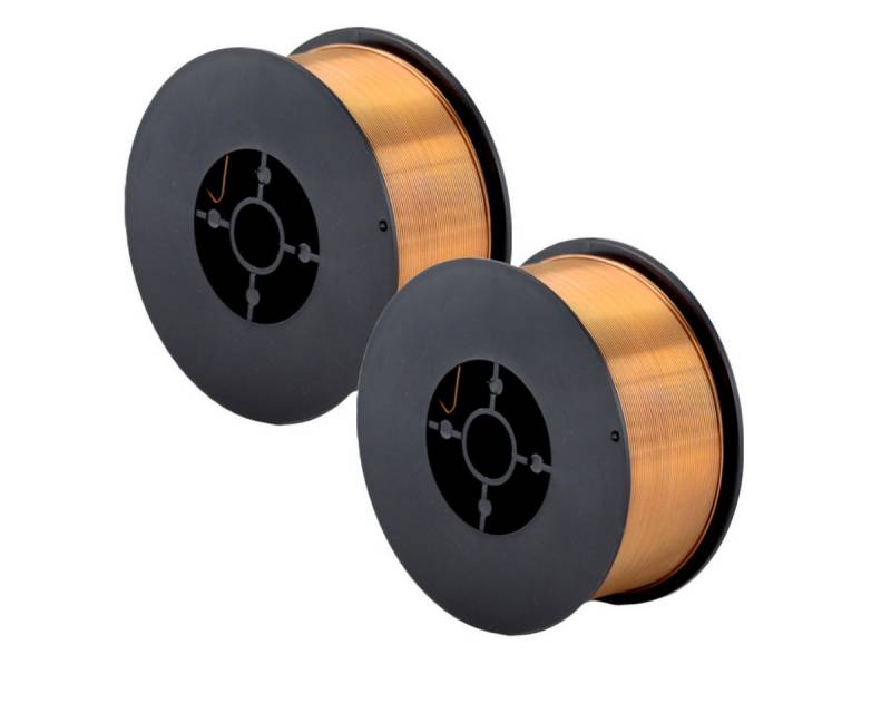 STAHLWERK Schweißdraht 2 x 0,6 mm MIG MAG ER70S-6 SG2 D100 Drahtrolle 1kg, (Packung), Schweißdraht Massivdrahtelektrode ER70S-6 SG2 1 kg / Ø 0,6 mm von STAHLWERK