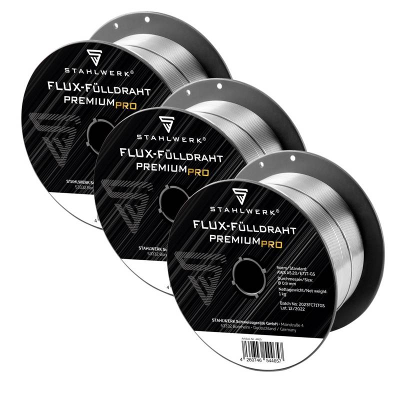 STAHLWERK Schweißdraht MIG/MAG Fülldraht E71T-GS Ø 0,9mm 1 kg Drahtrolle 3er Set STAHLWERK Schweißdraht MIG/MAG Fülldraht E71T-GS Ø 0,9mm 1 kg Drahtrolle 3er Set von STAHLWERK