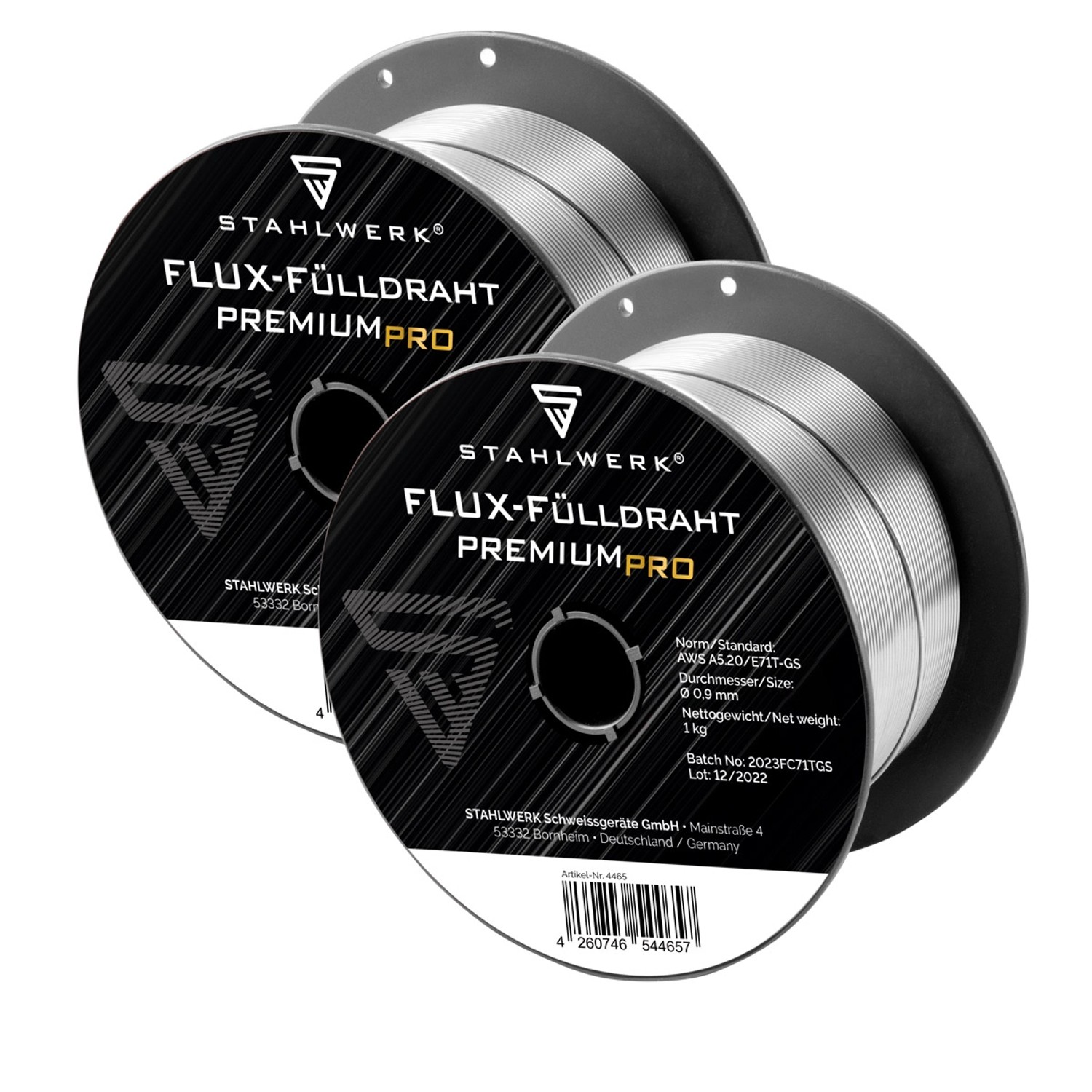 STAHLWERK Schweißdraht MIG MAG Premium Fülldraht E71T-GS Ø 0,9 mm 1 kg 2er Set von STAHLWERK