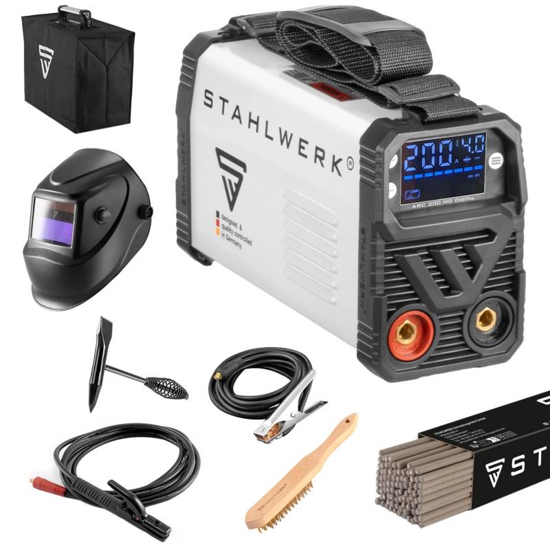 STAHLWERK Schweißgerät ARC 200 MD Digital Vollausstattung - Inverter 200 Ampere von STAHLWERK