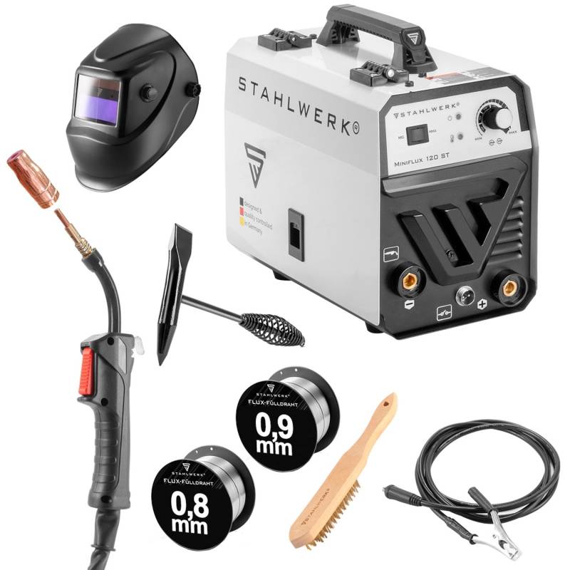 STAHLWERK Schweißgerät Mini FLUX 120 ST mit ARC, MMA-Funktion Vollausstattung von STAHLWERK