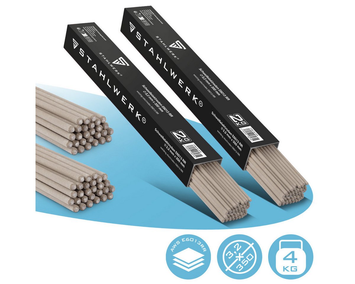 STAHLWERK Stabelektroden 2 x Stabelektroden AWS E6013RR rutilumhüllt, (Packung), zähflüssiges Schmelzbad und gute Beherrschbarkeit von STAHLWERK