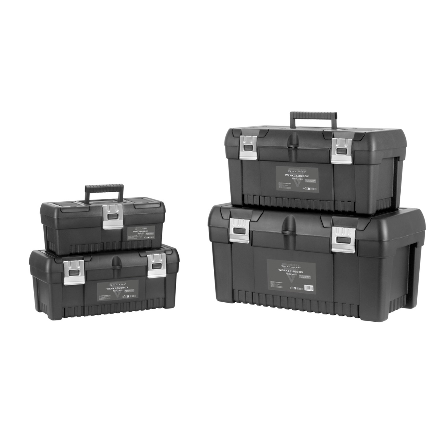 STAHLWERK Toolbox Set mit 4 Leeren Werkzeugkisten Modul System Sortimentsboxen STAHLWERK Toolbox Set mit 4 Leeren Werkzeugkisten Modul System Sortimentsboxen von STAHLWERK