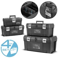 STAHLWERK Toolbox Set mit 4 leeren Werkzeugkisten Modul-System Sortimentsboxen von STAHLWERK