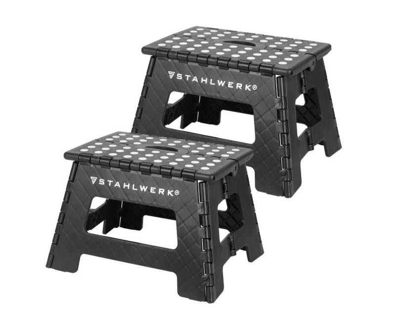 STAHLWERK Trittleiter Klapptritt KT-2 ST 2er Set mit 150 kg Tragkraft (2-St) von STAHLWERK