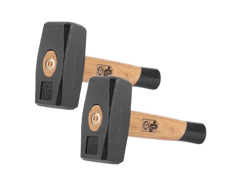 STAHLWERK Vorschlaghammer Fäustel 2er Set 1000g Plattenhammer aus Carbon-Stahl Vorschlaghammer (Set, 2-St), Set von STAHLWERK
