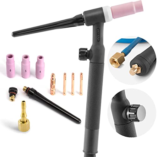 STAHLWERK WP-17V Universal Lift-Tig-Brenner/Schweißbrenner mit 4 m Schlauchpaket und 9mm Dorn von STAHLWERK
