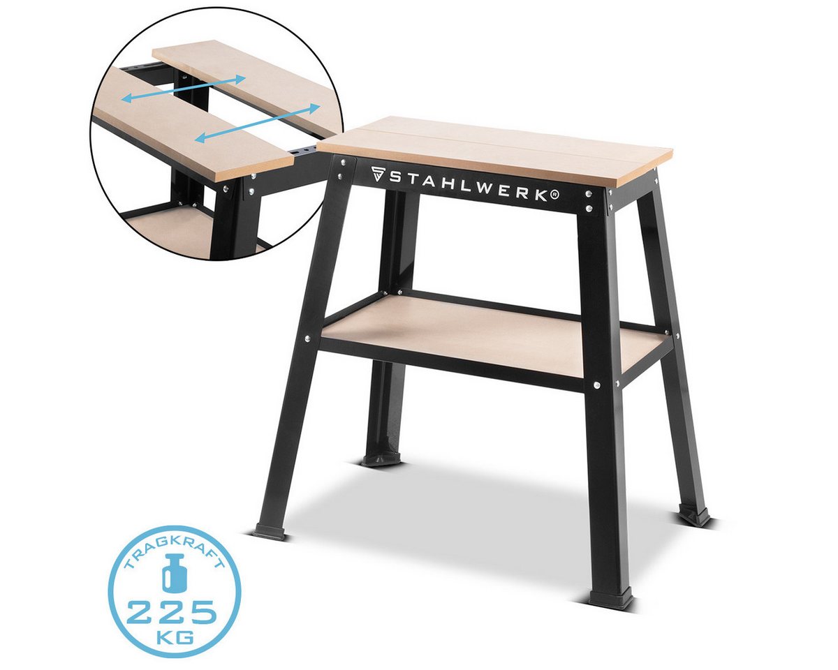 STAHLWERK Werkbank Universal Maschinenständer 225 kg Maschinentisch, (Packung, 1-tlg), B/T/H: 82x58x82 cm von STAHLWERK