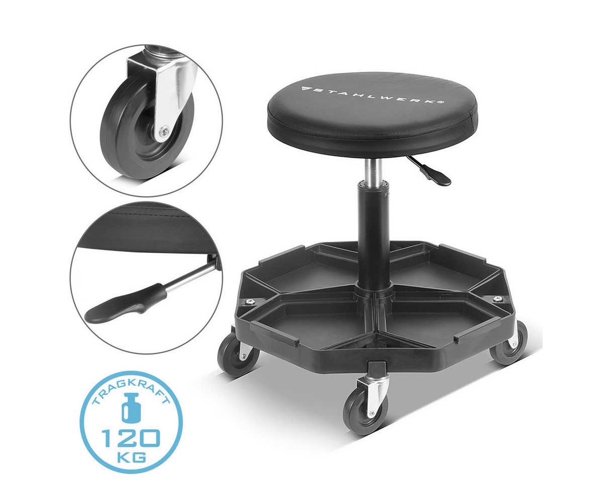 STAHLWERK Werkstattwagen WRH-57 ST Schwarz mit 120 kg Tragkraft, max. Traglast:120 kg, (1-tlg) von STAHLWERK