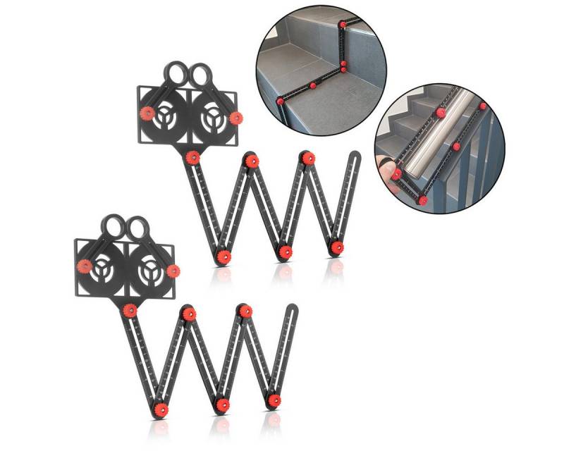STAHLWERK Winkelmesser 2 x 6-in-1 Multiwinkel-Messlineal, L:24,5 cm, (Set, Set), feststellbaren Schraubverbindung von STAHLWERK