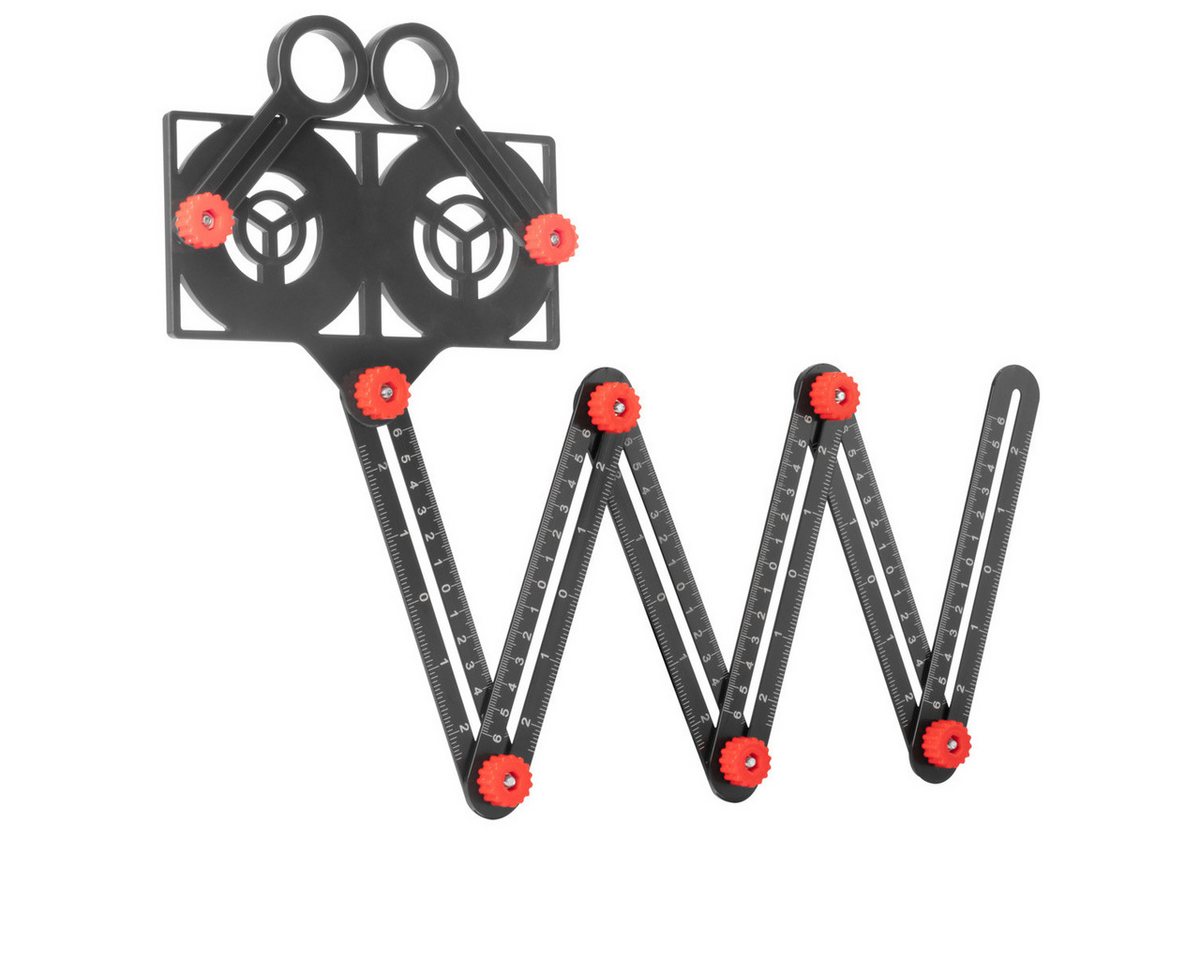 STAHLWERK Winkelmesser 6-in-1 Multiwinkel-Messlineal, L:24,5 cm, (Set, Einzelartikel), besteht aus 12 gleich langen Segmenten von STAHLWERK
