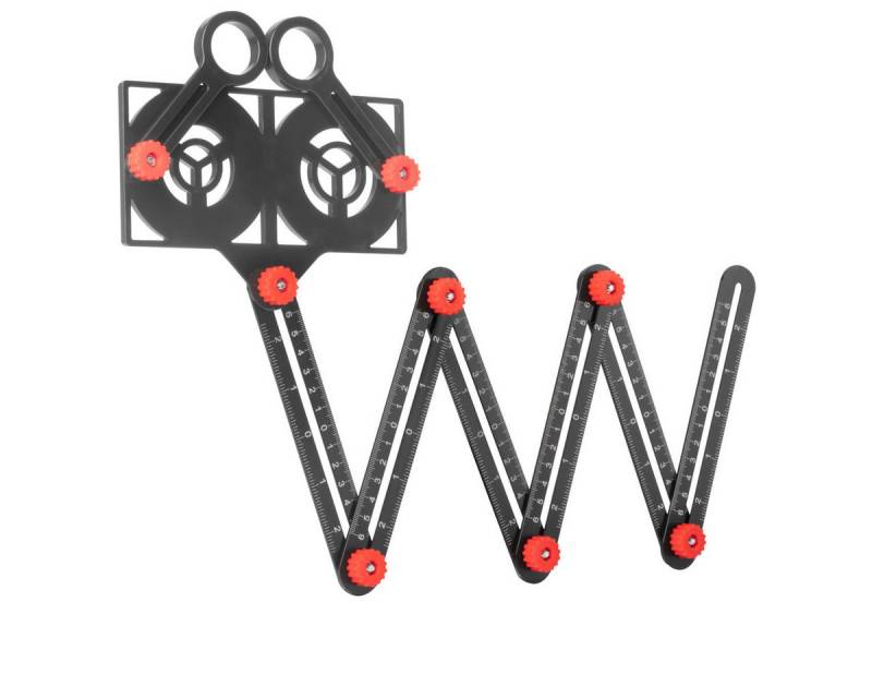 STAHLWERK Winkelmesser 6-in-1 Multiwinkel-Messlineal, L:24,5 cm, (Set, Einzelartikel), besteht aus 12 gleich langen Segmenten von STAHLWERK