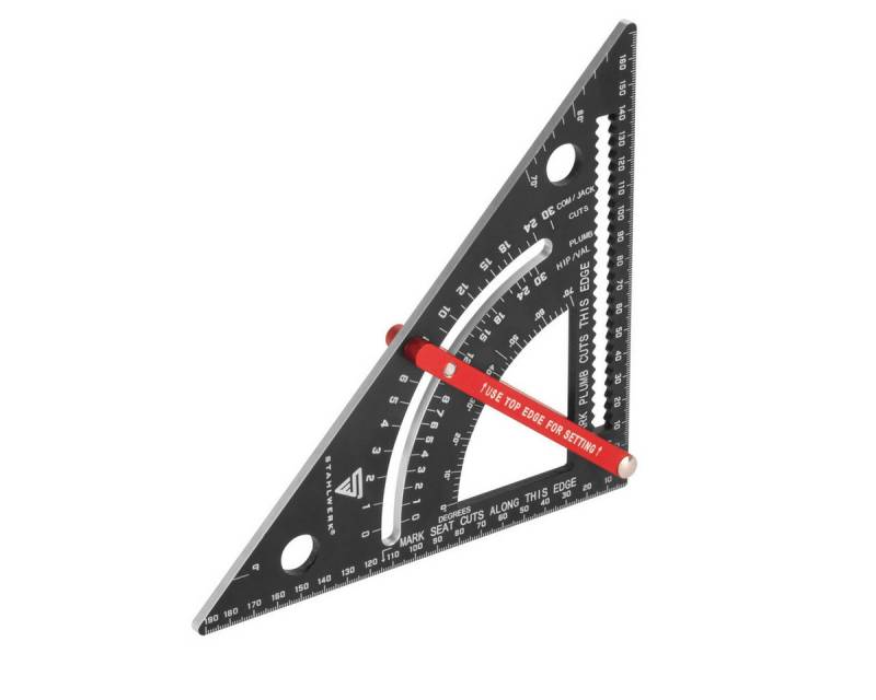 STAHLWERK Winkelmesser Winkeldreieck mit Anschlag, L:19,5 cm, (Set, Einzelartikel), lässt sich schnell auf den gewünschten Winkel einstellen von STAHLWERK