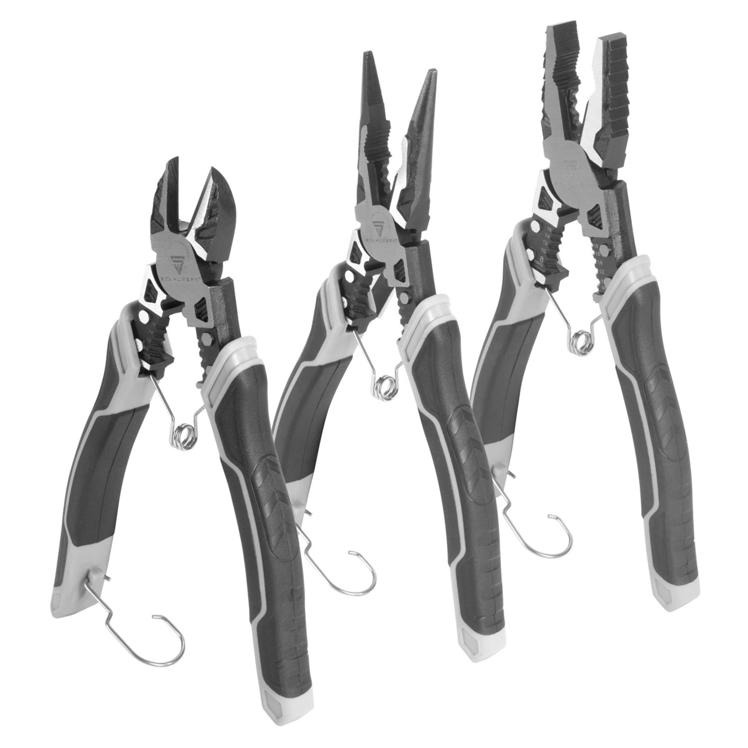 STAHLWERK Zangen 3er Set mit Kombizange Seitenschneider und Flachrundzange STAHLWERK Zangen 3er Set mit Kombizange Seitenschneider und Flachrundzange von STAHLWERK