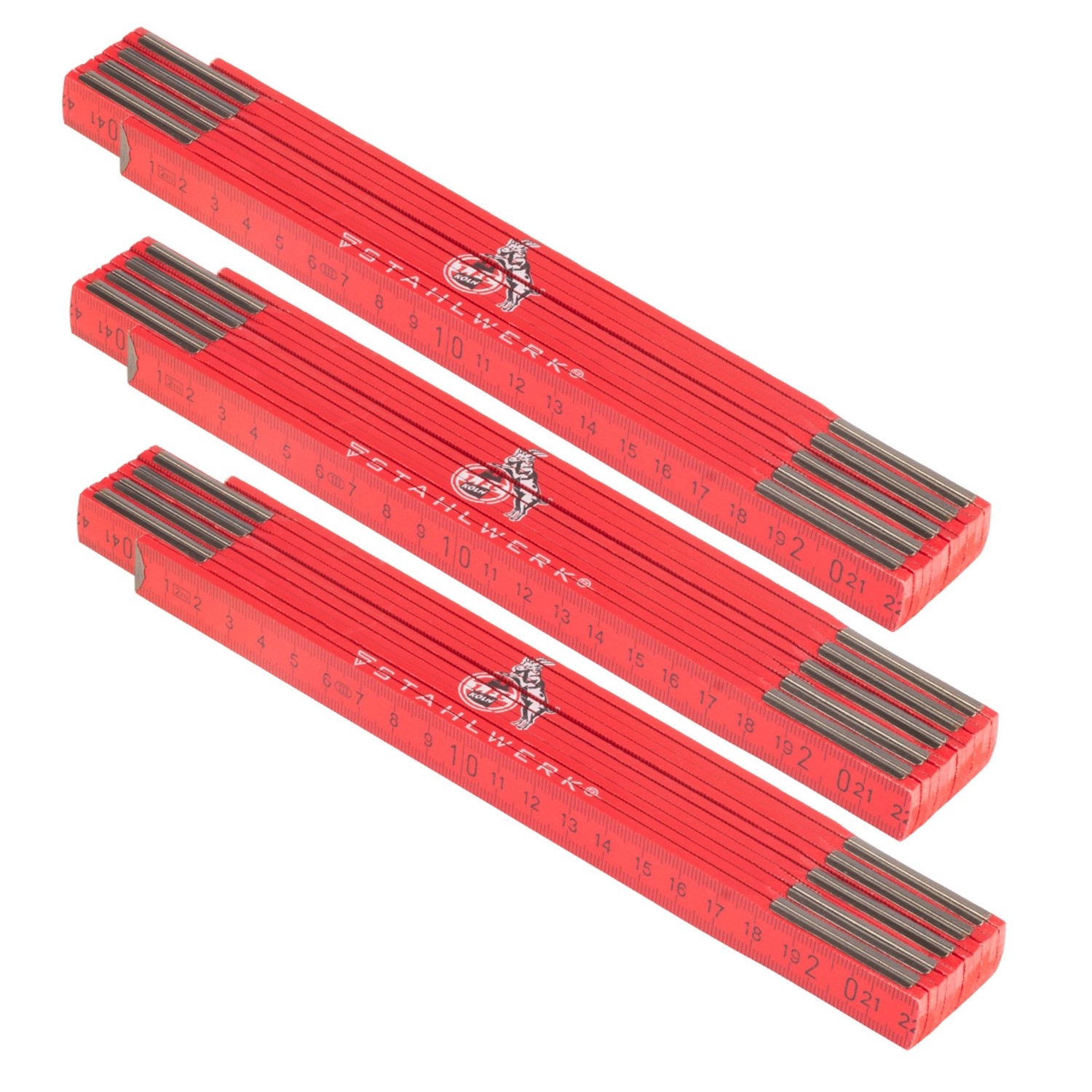 STAHLWERK Zollstock 1 FC Köln Edition 3er Set 2 M Meterstab Gliedermaßstab STAHLWERK Zollstock 1 FC Köln Edition 3er Set 2 M Meterstab Gliedermaßstab von STAHLWERK