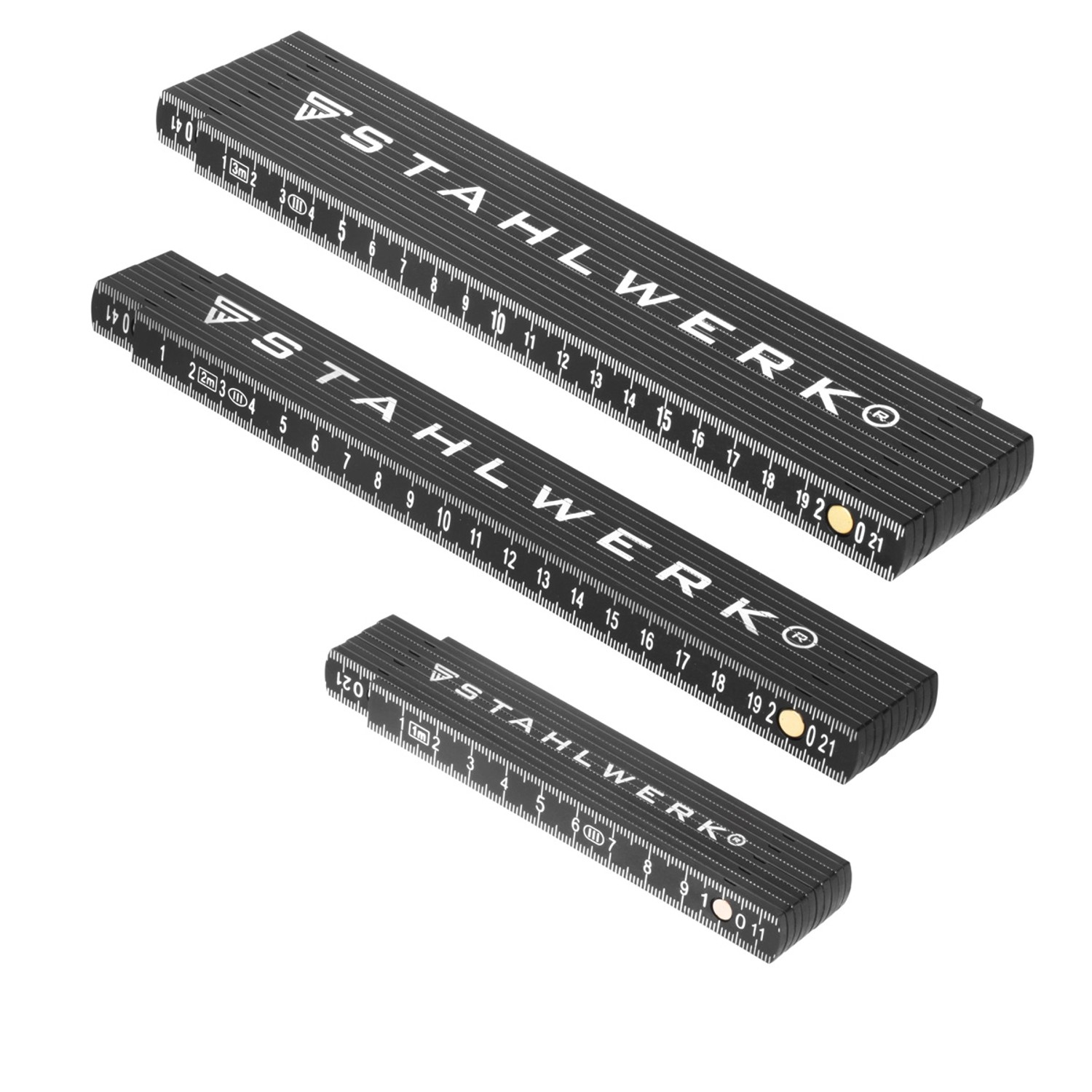STAHLWERK Zollstock 3er Set 1 2 3 Meter Präziser Kunststoff Gliedermaßstab STAHLWERK Zollstock 3er Set 1 2 3 Meter Präziser Kunststoff Gliedermaßstab von STAHLWERK