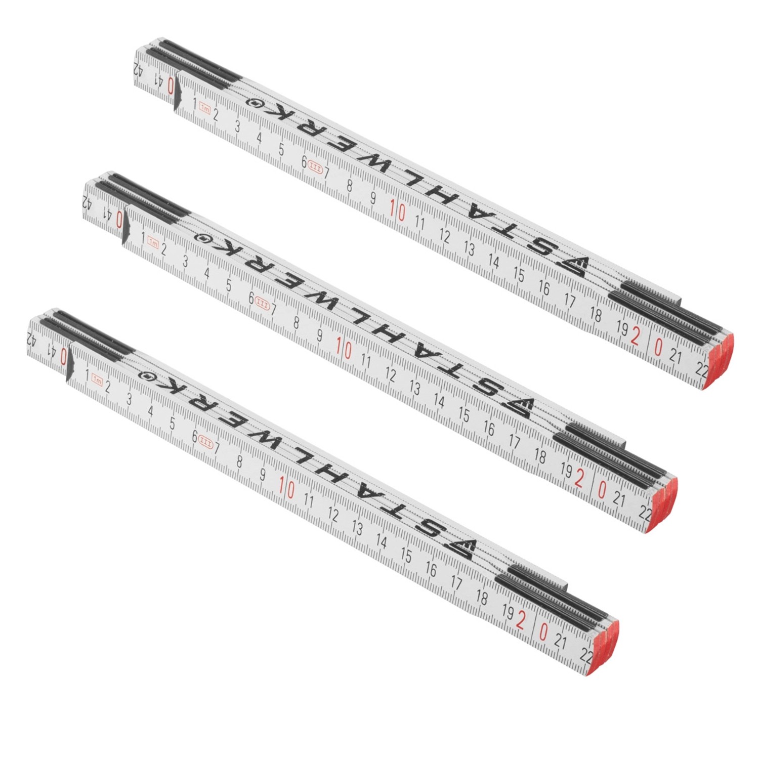 STAHLWERK Zollstock 3er Set 1 Meter Präziser Holz-Gliedermaßstab Meterstab STAHLWERK Zollstock 3er Set 1 Meter Präziser Holz-Gliedermaßstab Meterstab von STAHLWERK