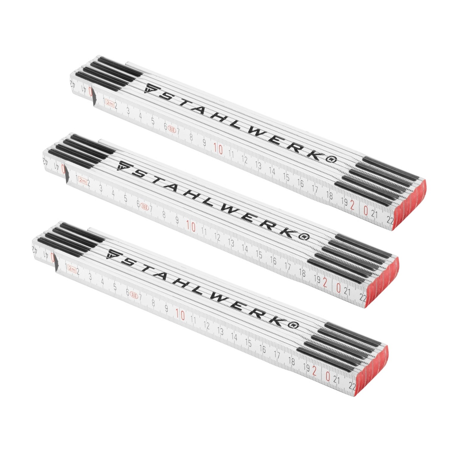STAHLWERK Zollstock 3er Set 2 Meter Präziser Holz-Gliedermaßstab Meterstab STAHLWERK Zollstock 3er Set 2 Meter Präziser Holz-Gliedermaßstab Meterstab von STAHLWERK