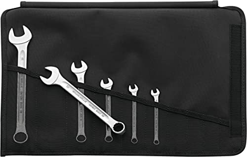 STAHLWILLE 13/6 l Ring-Maulschlüssel Set 6-tlg. (7-19 mm) l extrem belastbar l schraubenschonend l in robuster Rolltasche l Schraubenschlüssel Made in Germany von STAHLWILLE