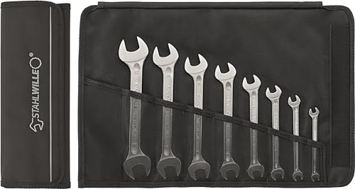 STAHLWILLE 10/8 | Doppelmaulschlüssel Set 8-tlg. | SW 6-22 mm | extrem belastbar | schraubenschonend | in robuster Rolltasche | Made in Germany STAHLWILLE 10/8 | Doppelmaulschlüssel Set 8-tlg. | SW 6-22 mm | extrem belastbar | schraubenschonend | in robuster Rolltasche | Made in Germany von STAHLWILLE