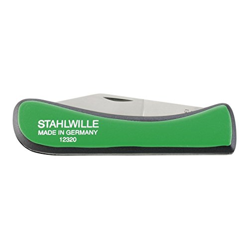 STAHLWILLE 12320 77020000 Kabelmesser/Klappmesser l zum Abisolieren von Kabeln und Drähten l rostfreie Stahlklinge l Made in Germany, Grün von STAHLWILLE