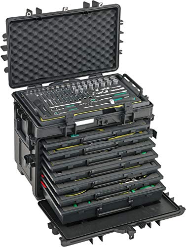 STAHLWILLE Nr. 13221 WT/TS Werkzeugsortiment für Flugzeuge (AOG-Kit) im mobilen Trolley, extrem robust, 8 Werkzeugeinlagen, 163-tlg. von STAHLWILLE