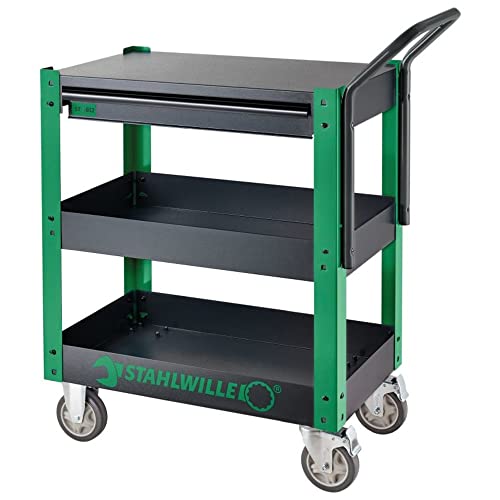 STAHLWILLE Werkstattwagen 612 ST leer | Service Trolley mit Schublade und Zwei Einlegeböden | praktisch und robust | Hohe Tragkraft von Mind. 150 kg | Rollende Werkstatt von STAHLWILLE