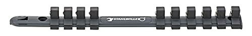 Stahlwille 12917/10 Steckschlüsselleiste Steckschlüssel-Leiste 3/8“ l Klemmleiste zur sicheren Fixierung von 10 Nüssen l für mehr Ordnung und Übersicht in der Werkstatt, Silber von STAHLWILLE