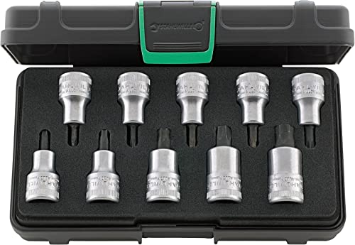 STAHLWILLE 54TX/10 l 1/2" Torx Set, Steckschlüsselsatz 10-tlg. (T20 – T60) l für Innen TORX-Schrauben l im robusten Kunststoffkasten l Made in Germany von STAHLWILLE