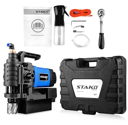 STAKO Magnetbohrmaschine mit Niedrigem Profil 1650 W mit Koffer KCY-38DM – tragbare Kernbohrmaschine für Metallbearbeitung – mit Weldon 19 mm – Leicht 8 kg – Magnetkraft 14500 N – Kernbohrgerät STAKO Magnetbohrmaschine mit Niedrigem Profil 1650 W mit Koffer KCY-38DM – tragbare Kernbohrmaschine für Metallbearbeitung – mit Weldon 19 mm – Leicht 8 kg – Magnetkraft 14500 N – Kernbohrgerät von STAKO