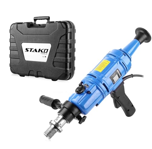 STAKO Professioneller Kernbohrmaschine Handgeführt mit kraftvollem 2100-W-Motor – Bohrdurchmesser Max. Ø 202 mm – 7 kg – Diamant Kernbohrgeräte für beton 2730 U/min – Kernbohreinheit mit 3 Gänge von STAKO