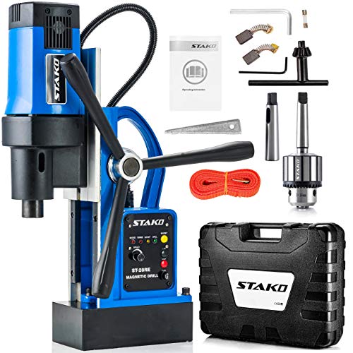 STAKO ST-28RE Max. Ø 80 mm Magnetbohrmaschine 1800 W mit Koffer – Magnetkraft 16500 N – tragbare Kernbohrmaschine für Metallbearbeitung mit Bohrfutter – Set 1 von STAKO