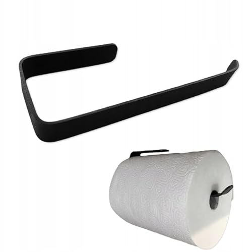 STALFORM Küchenrollenhalter Schwarz - 28 cm- Praktisch Rollenhalter ohne Bohren - Selbstklebend - Kompatibel mit Rolle Papiertuch - Paper Towel Holder - Küchen Organizer von STALFORM